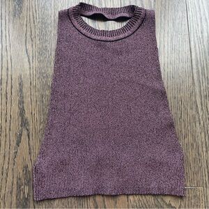 Zara Metallic Pink Cropped Top